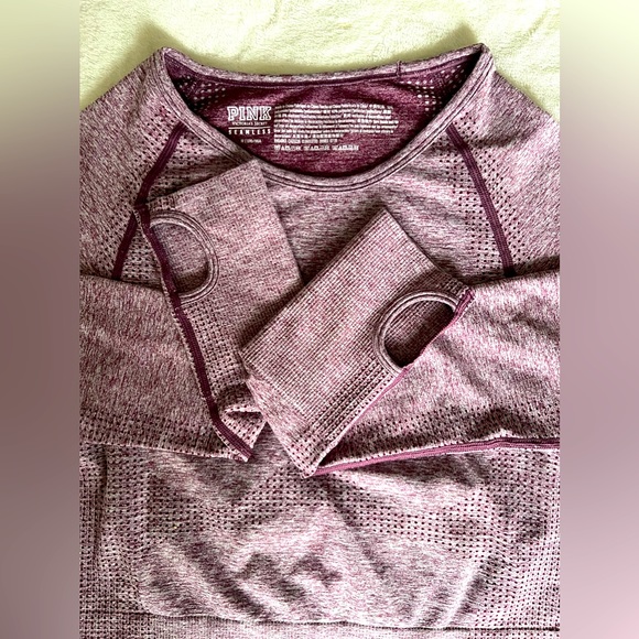PINK Victoria’s Secret, seamless long sleeve crop top, size M - Picture 7 of 8
